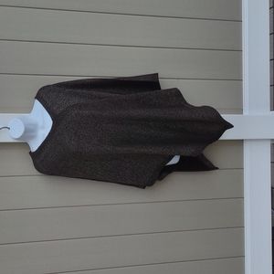 Ellen Tracy sparkly gold/brown knit poncho
